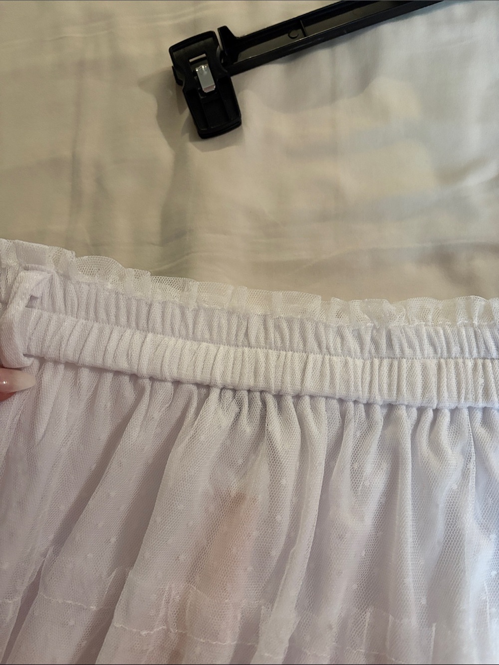 BTFBM MAXI SKIRT White Tiered Dot Mesh tulle NWT Small - Picture 5 of 10